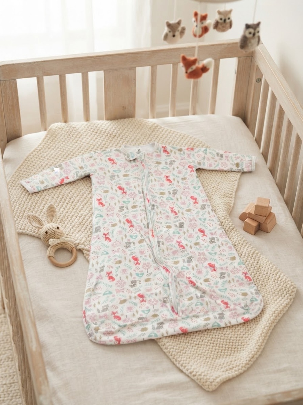 Hudson Baby Long-Sleeve Woodland Fox Sleep Sack / Wearable Blanket (18-24M)
